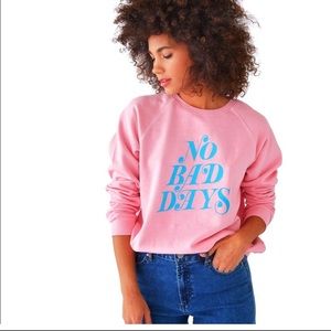 Ban.do Womens Barbie Pink No Bad Days Relaxed Fit Crew Neck Pullover Sweatshirt
